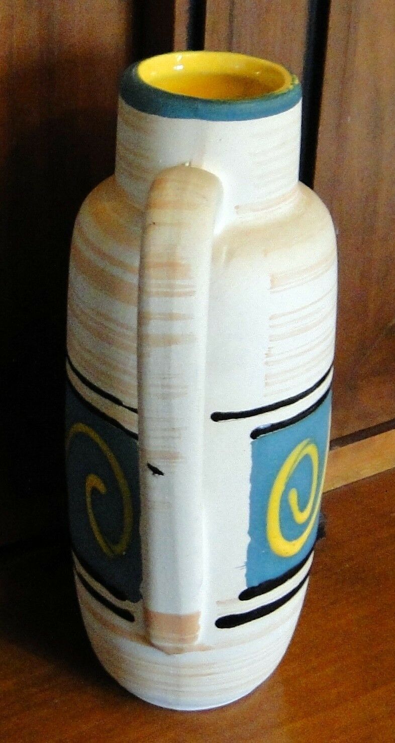 Ceramic vase matte bottom and decor enamels