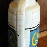 Ceramic vase matte bottom and decor enamels