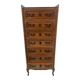 Regency-style chest of drawers in solid cherry wood, 20th century.