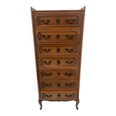 Regency-style chest of drawers in solid cherry wood, 20th century.