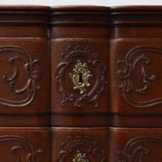 French 18th Century hand crafted oak chest of drawers in Louis XV style
