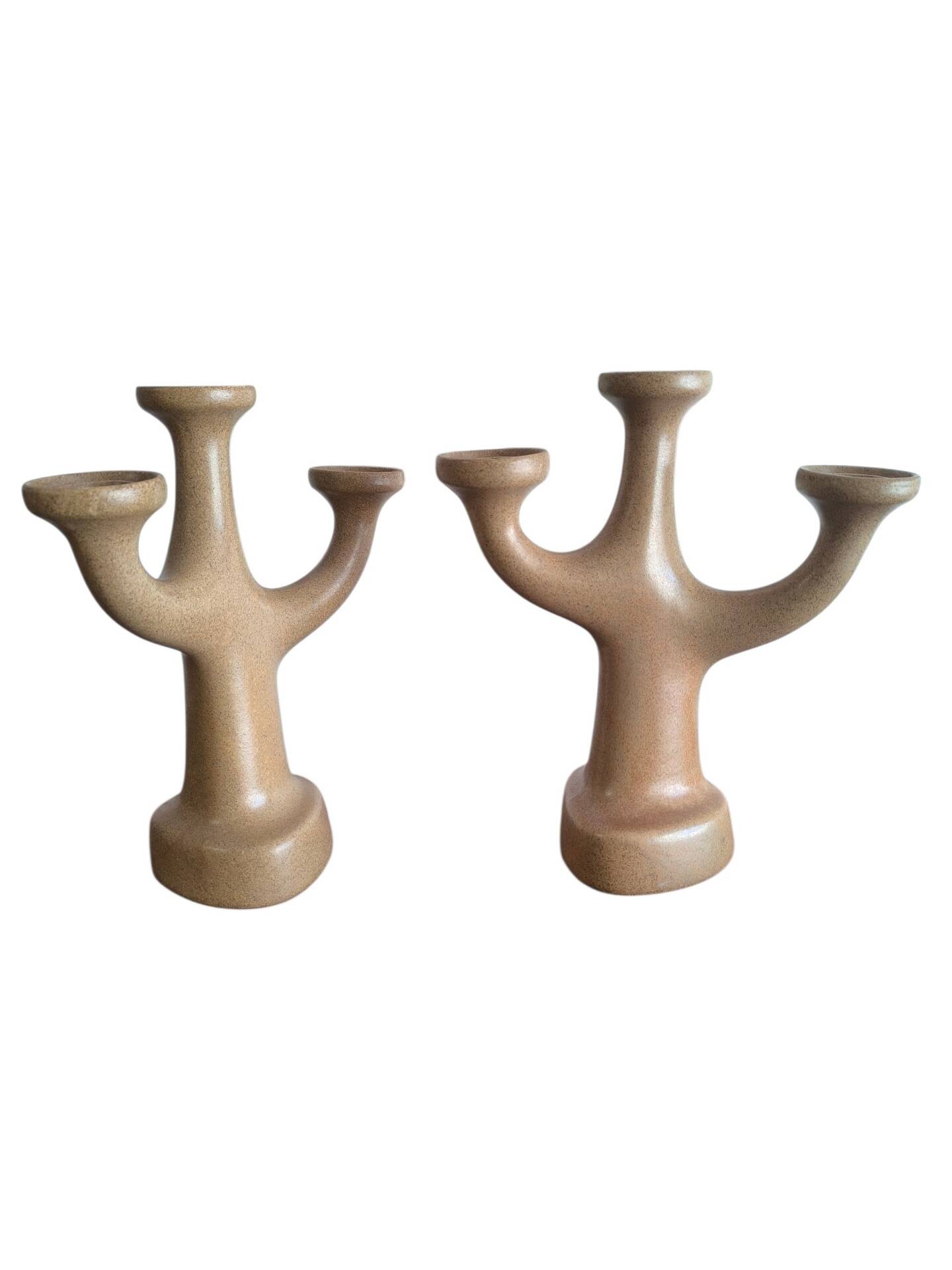 Pair of candlesticks with an organic design circa 1970