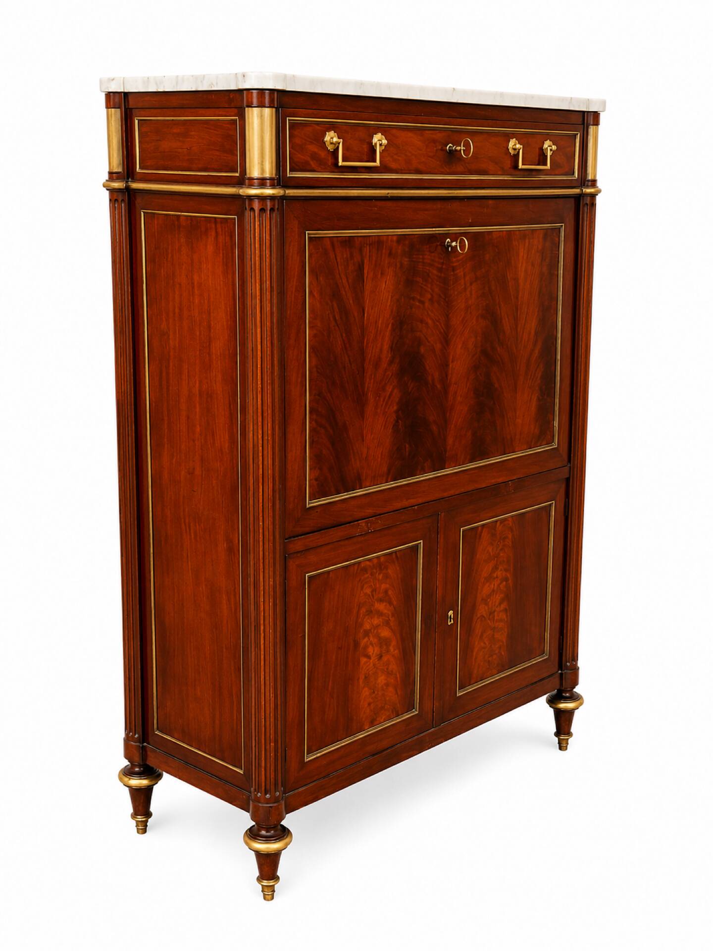 Secretary in Mahogany and Marble Louis XVI late 18th century