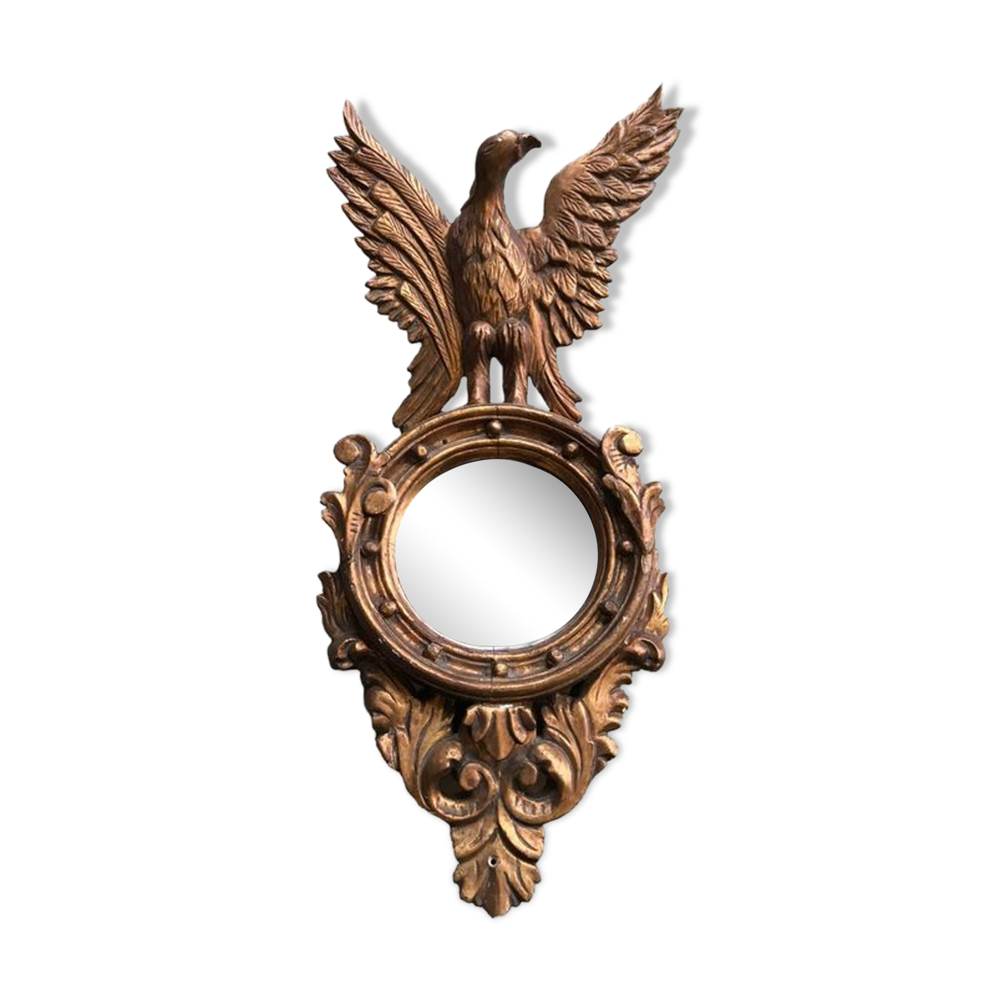 Empire gilded wooden mirror decorated with eagle  40x97cm