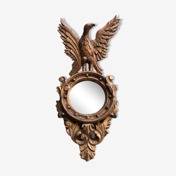 Empire gilded wooden mirror decorated with eagle  40x97cm