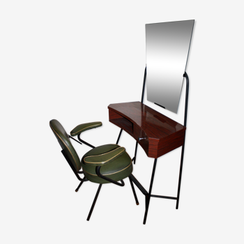 Dressing table with armchair vintage metal formica Barber