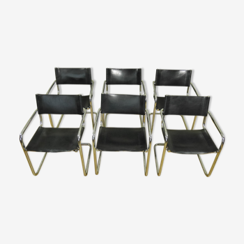 6 fauteuils en cuir de Matteo Grassi
