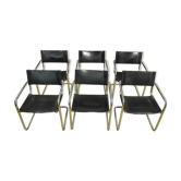 6 armchairs leather of Matteo Grassi