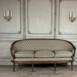 Louis XVI Basket Bench In Carved Beech On 7 Feet 18th Century