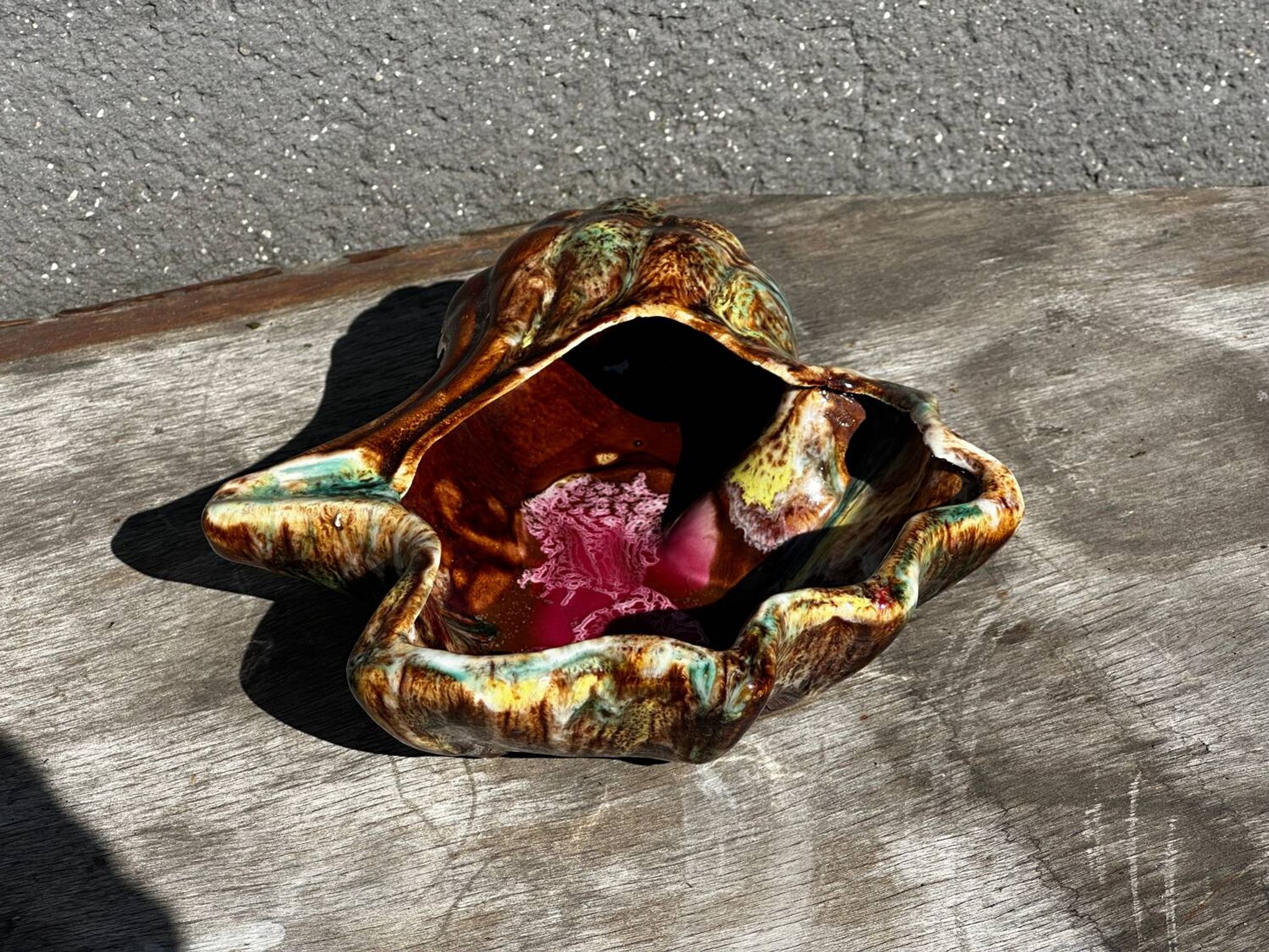 Vintage ceramic seashell trinket tray from Vallauris, 20/17 cm