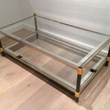 Coffee table with gunmetal patina and gilt metal