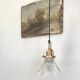 Baladeuse suspension verre strié, 2m câble tissu