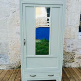 Art Deco sage green bonnetière wardrobe