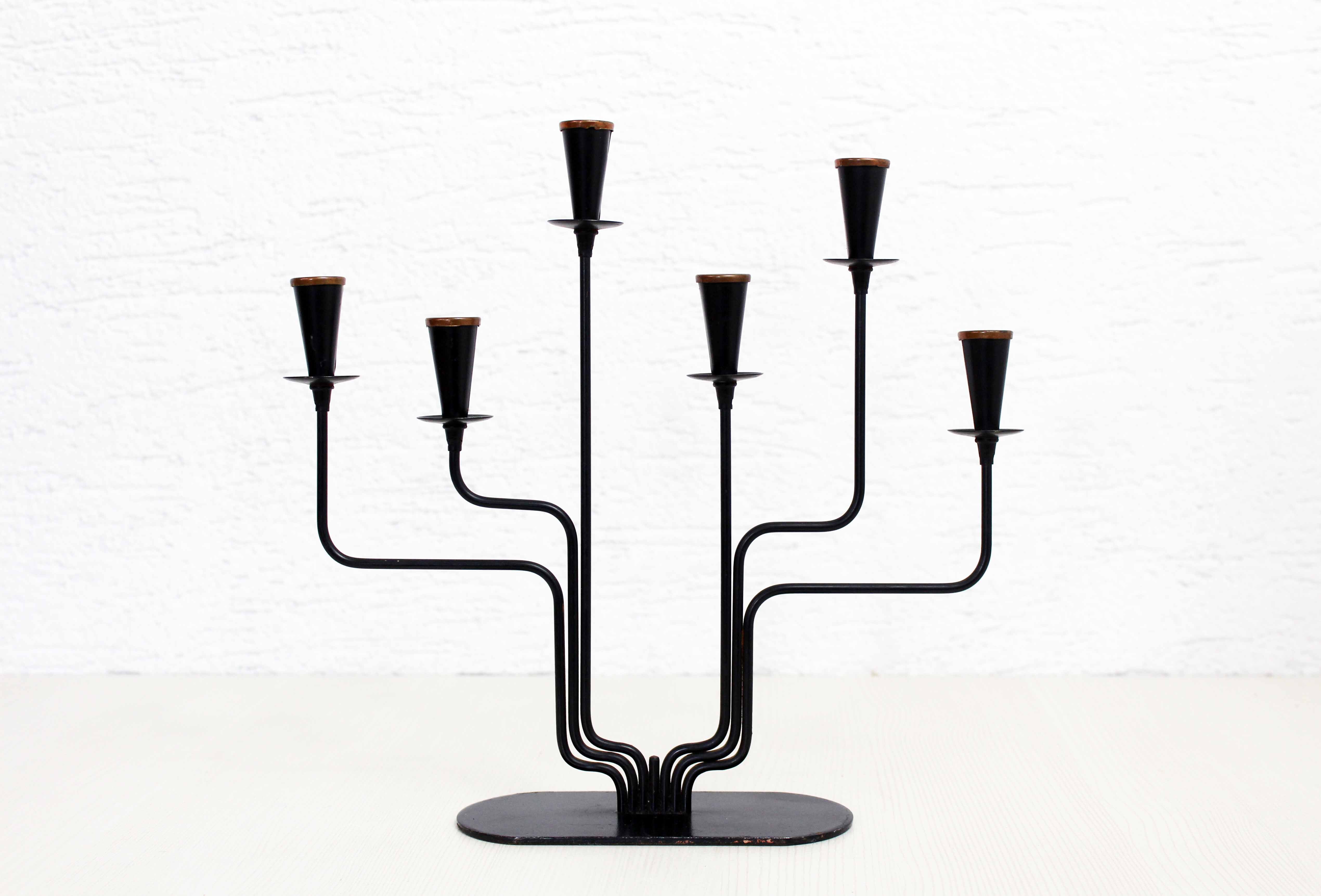 Scandinavian candle holder ystad metal 1960