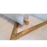 Arlus pair of wall sconces in gilt bronze and opaline glass, 1950