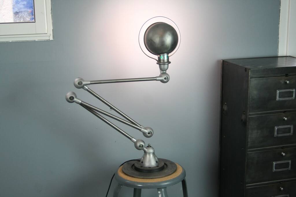 Lampe jieldé 4 bras vernis incolore mat industriel vintage