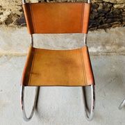 2 chairs MR10 by Ludwig Mies Van Der Rohe for Fasem, 1980