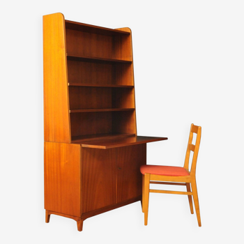 Bookcase/secretary with chair, 1960s set