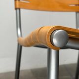 Postmodern chair in metal and wood by Ruud Jan Kokke for Harvink, 1990s.