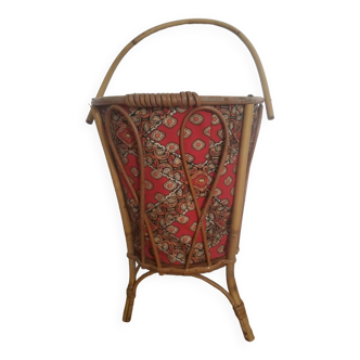 Rattan sewing basket