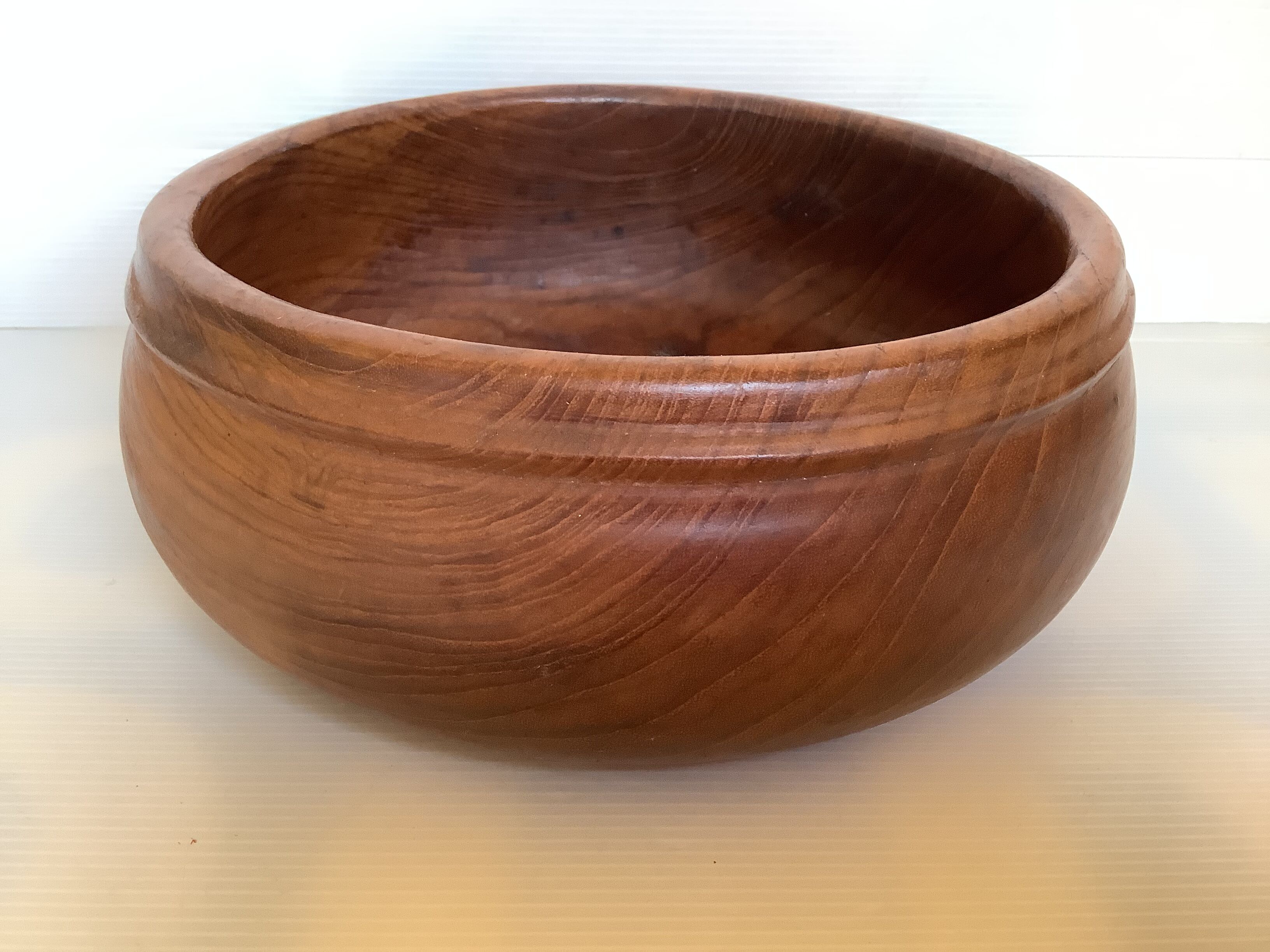 Large exotic teak wood salad bowl