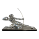Diane chasseresse Sculpture Art déco en feuille d'argent par Salvatore Melani, 1930