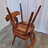 Ensemble de 2 chaises de salle à manger vintage tyroliennes en bois, style ferme autrichienne alpine