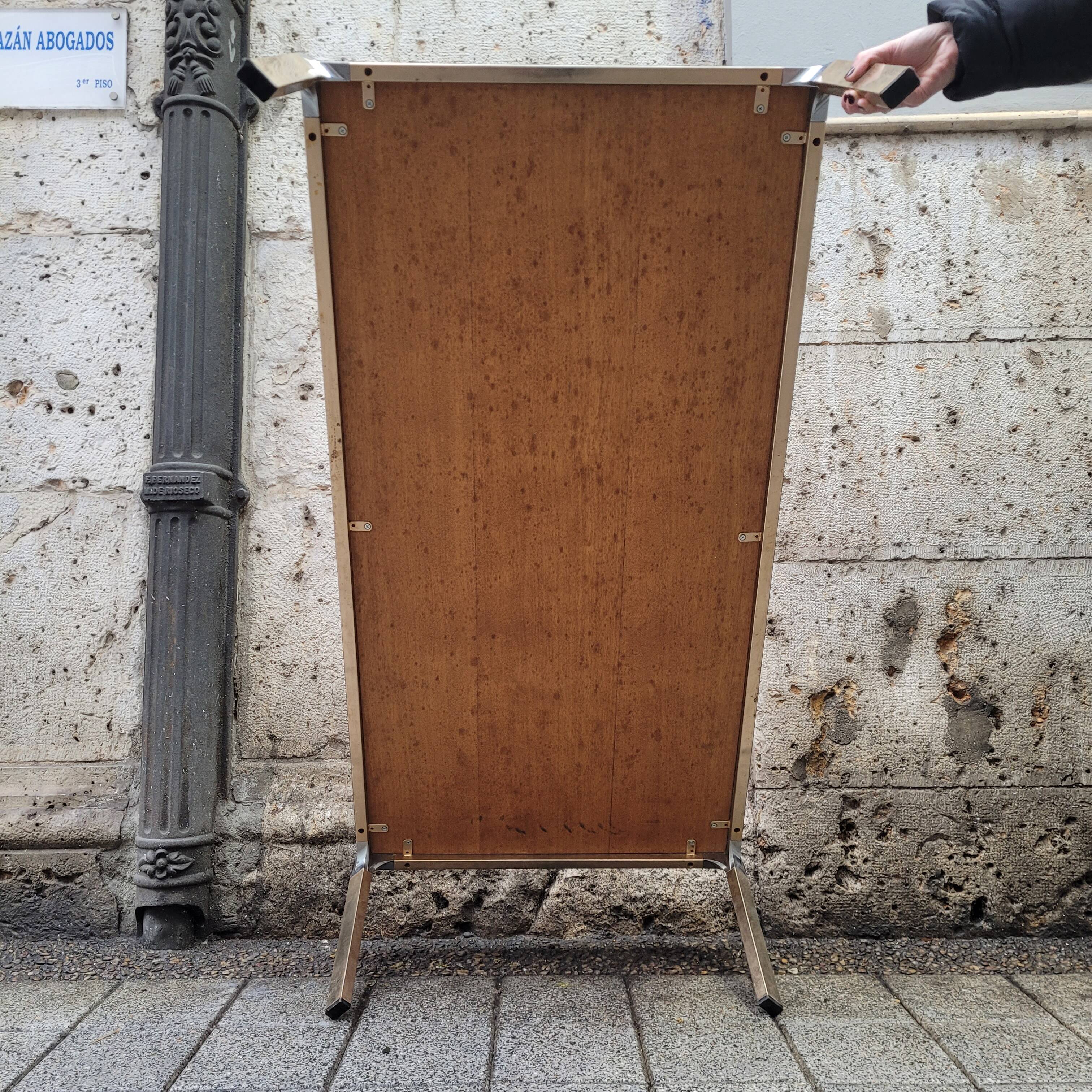 Coffee table, wood and steel, Guy Lefevre style, 70's – France