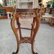 Neo-Renaissance plant stand in carved wood and pink marble