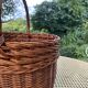 Woven wicker round basket