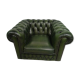 Armchair chesterfield English green leather