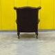 Vintage Brown leather chesterfield wingback armchair