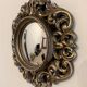 Vintage convex witch mirror – carved gilded wood – 1960s