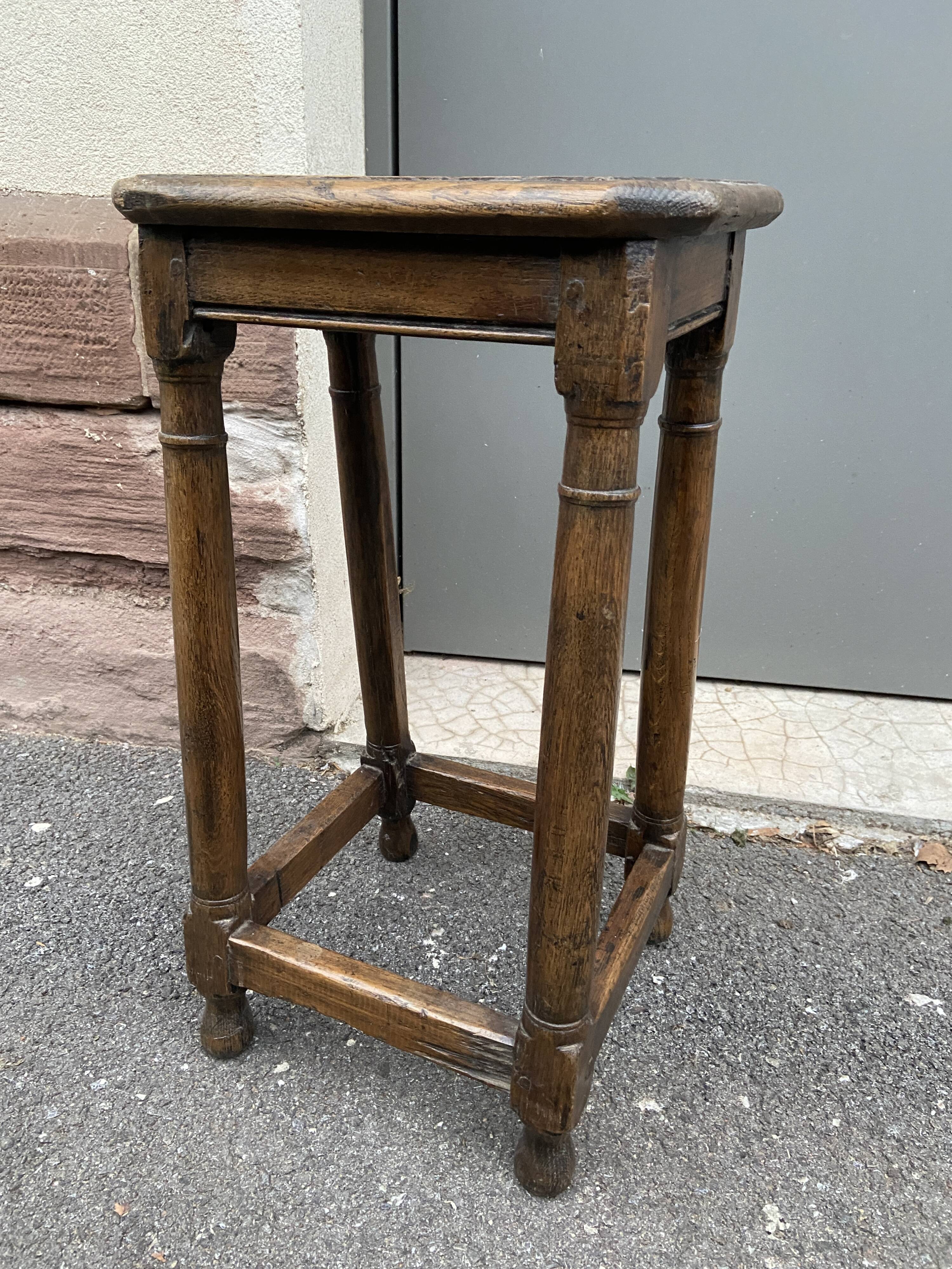 Sellette porte plantes rustique chêne