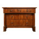 Commode d'époque Empire en noyer à colonnes détachées et bronzes dorés