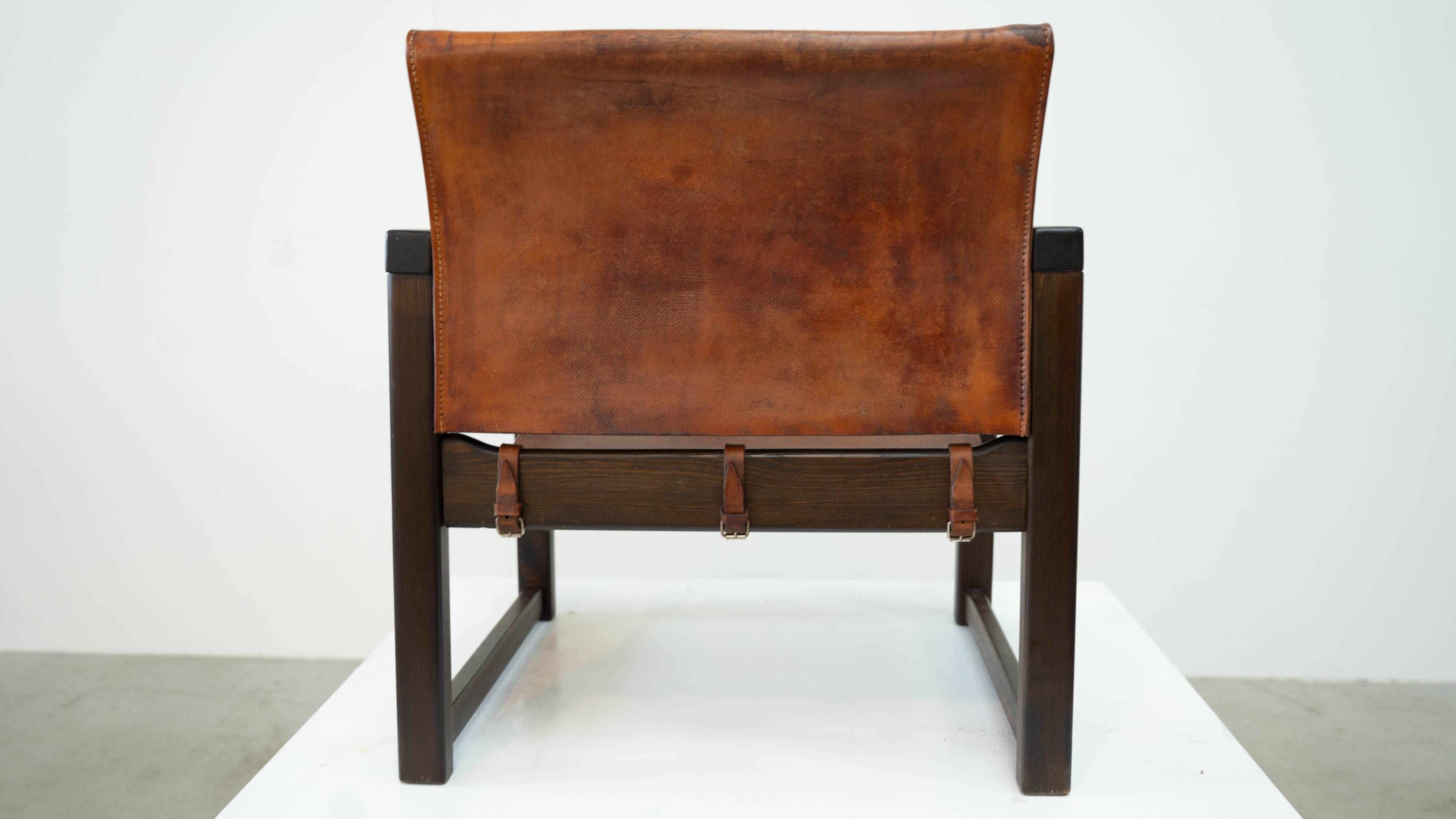 Early Karin Mobring for Ikea leather safari lounge chair