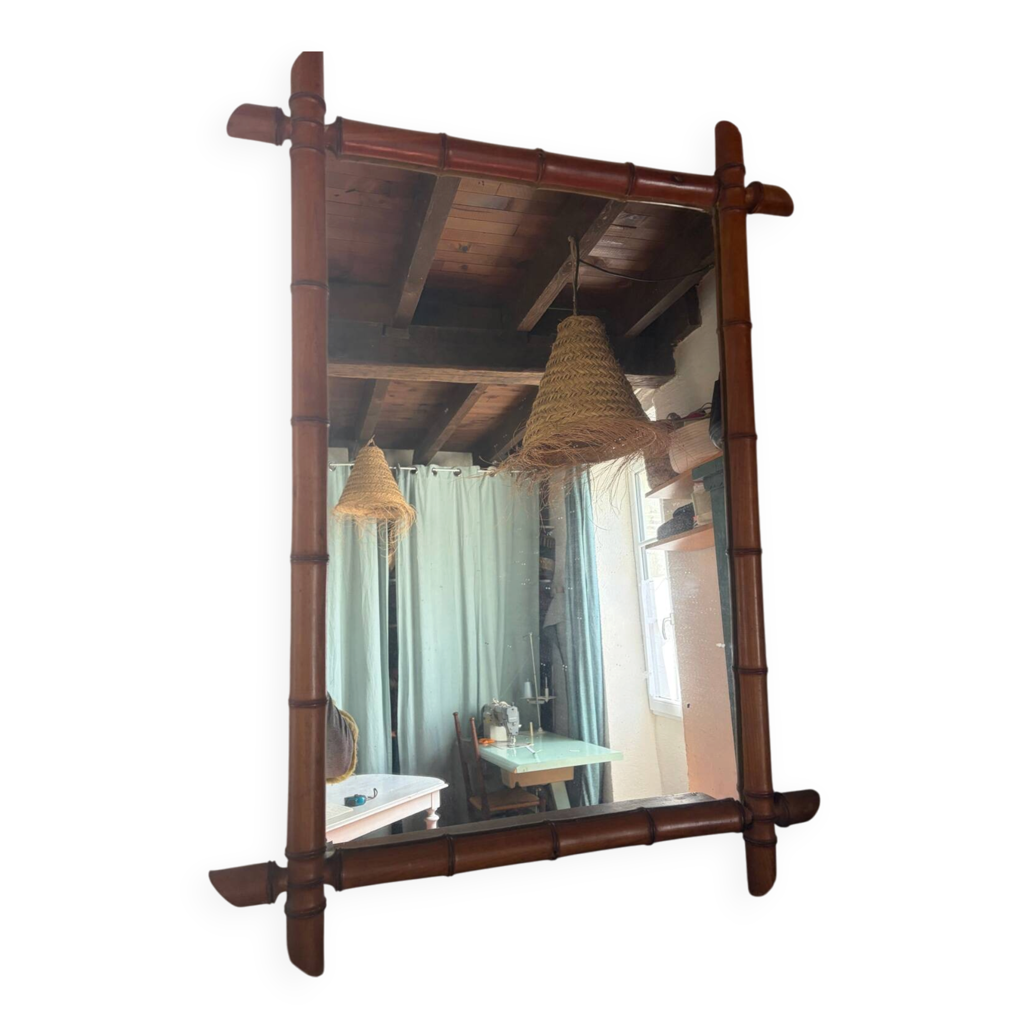 Antique Bamboo Mirror