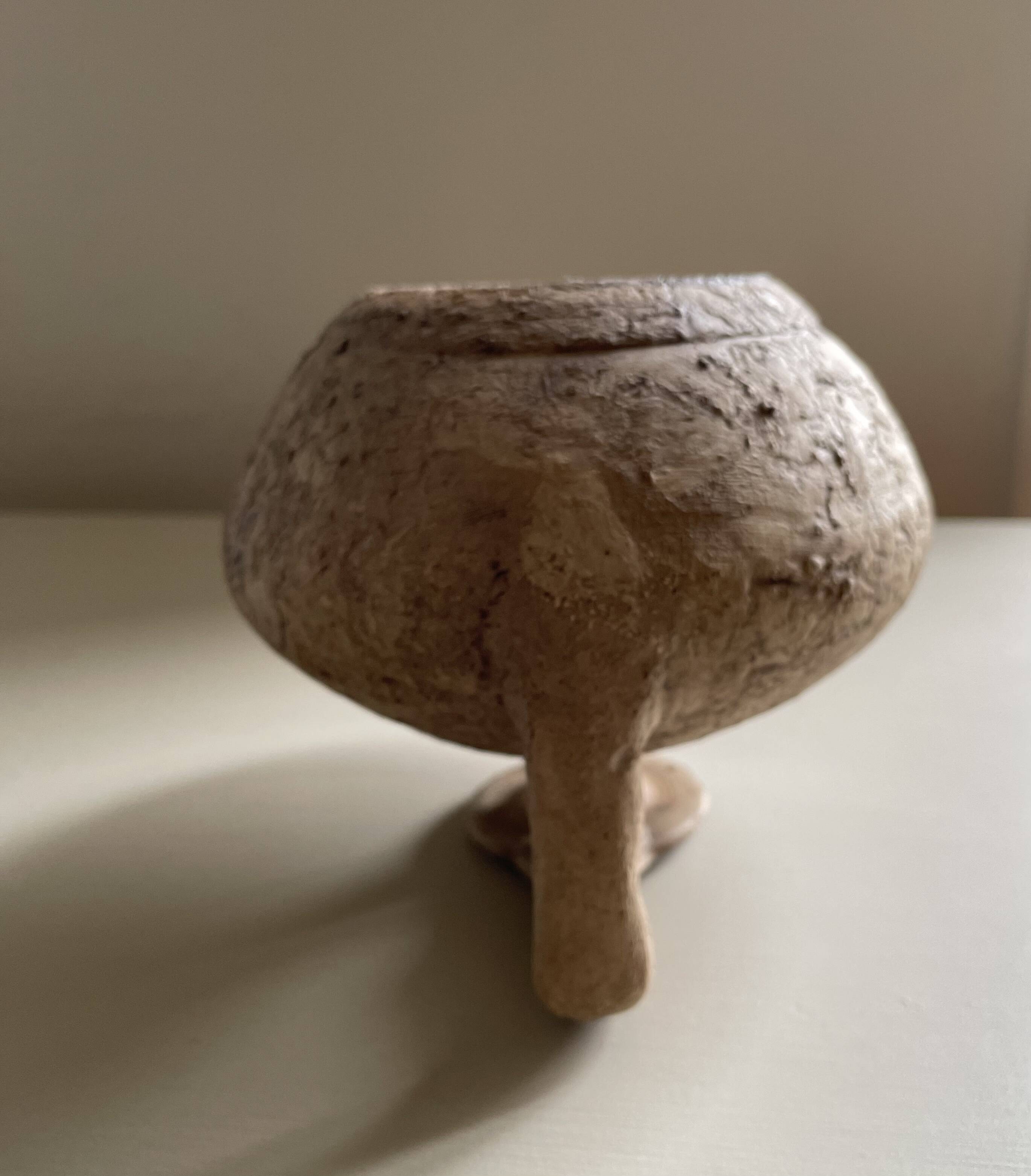 Antique Mediterranean terracotta jar H12.5cm