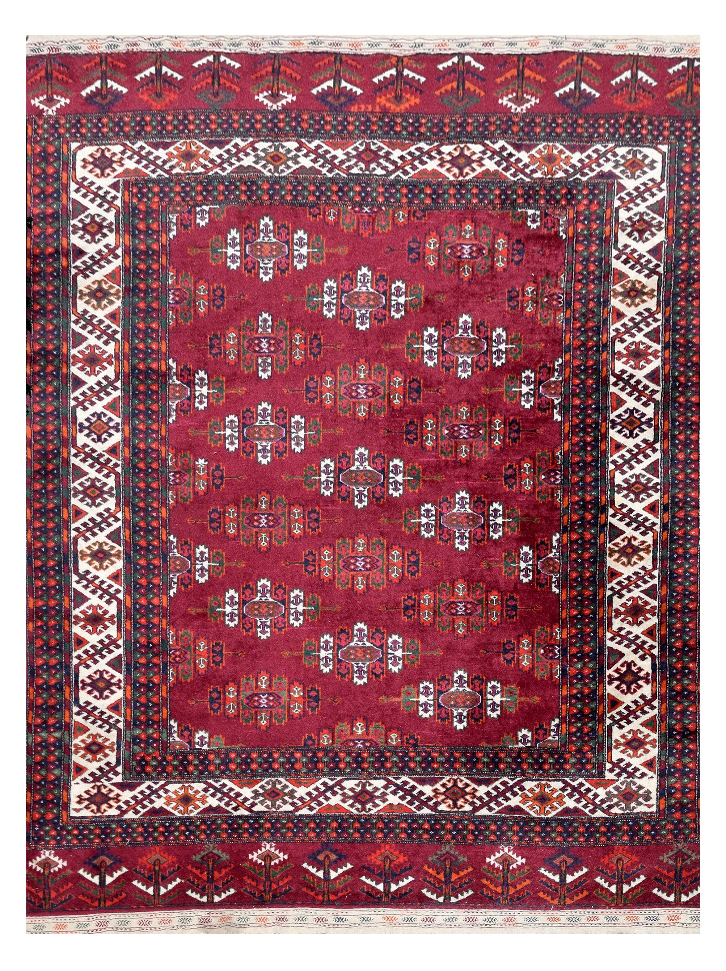 Turkmen Yomud Bukhara Oriental Rug: 2.40 X 1.60 Meters
