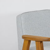 Vintage armchair 366 model, 1960s, fully restored, J. Chierowski, blue, teak