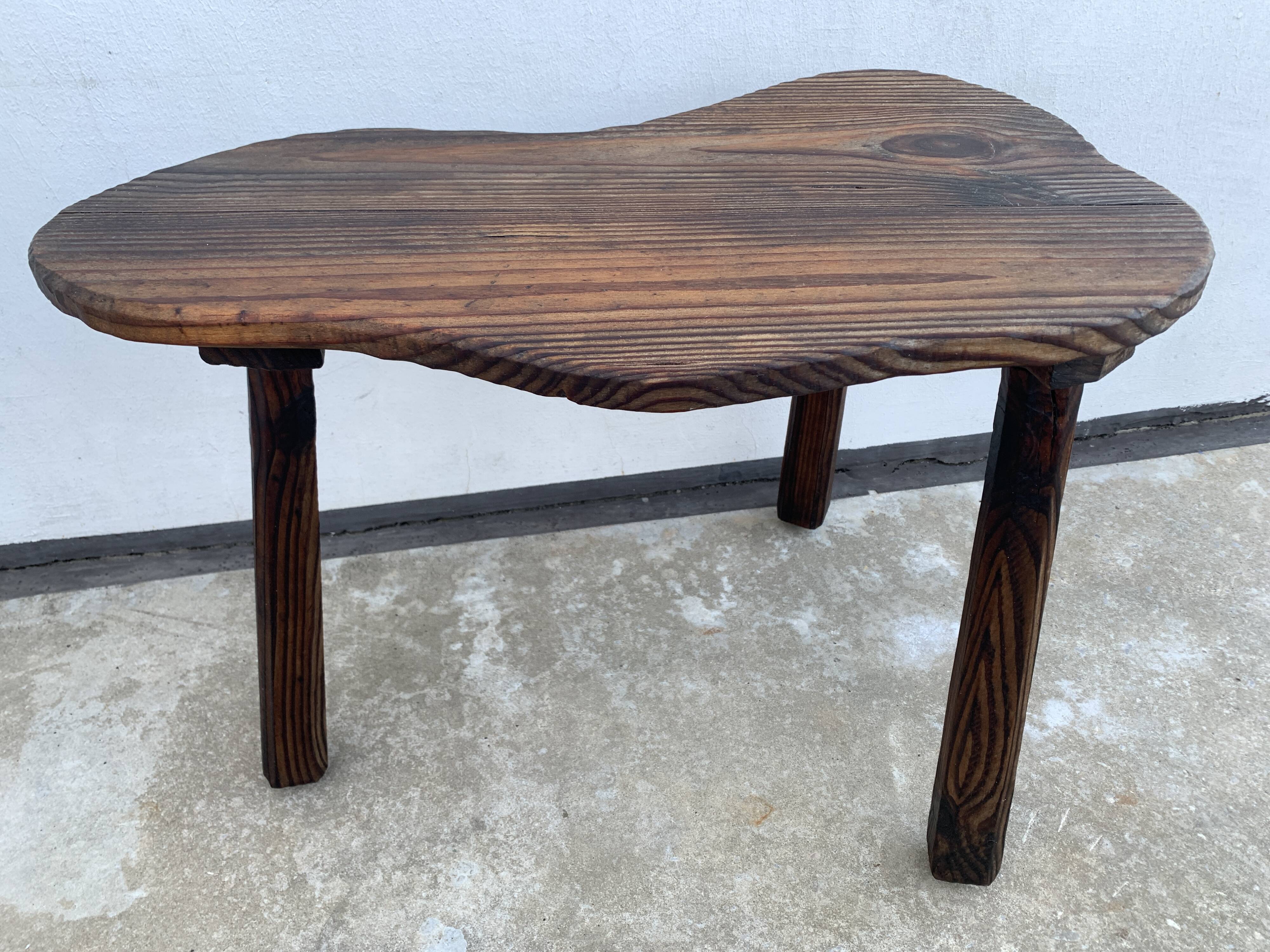 Antique farmhouse coffee table, wooden tripod