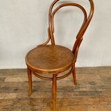 Set of 8 chairs in curved wood Art Nouveau, by Fischel Kohn