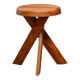 Tabouret Pierre Chapo S31 'Modèle A' en orme massif, France