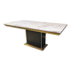 Vintage white marble and brass dining table, 1970s