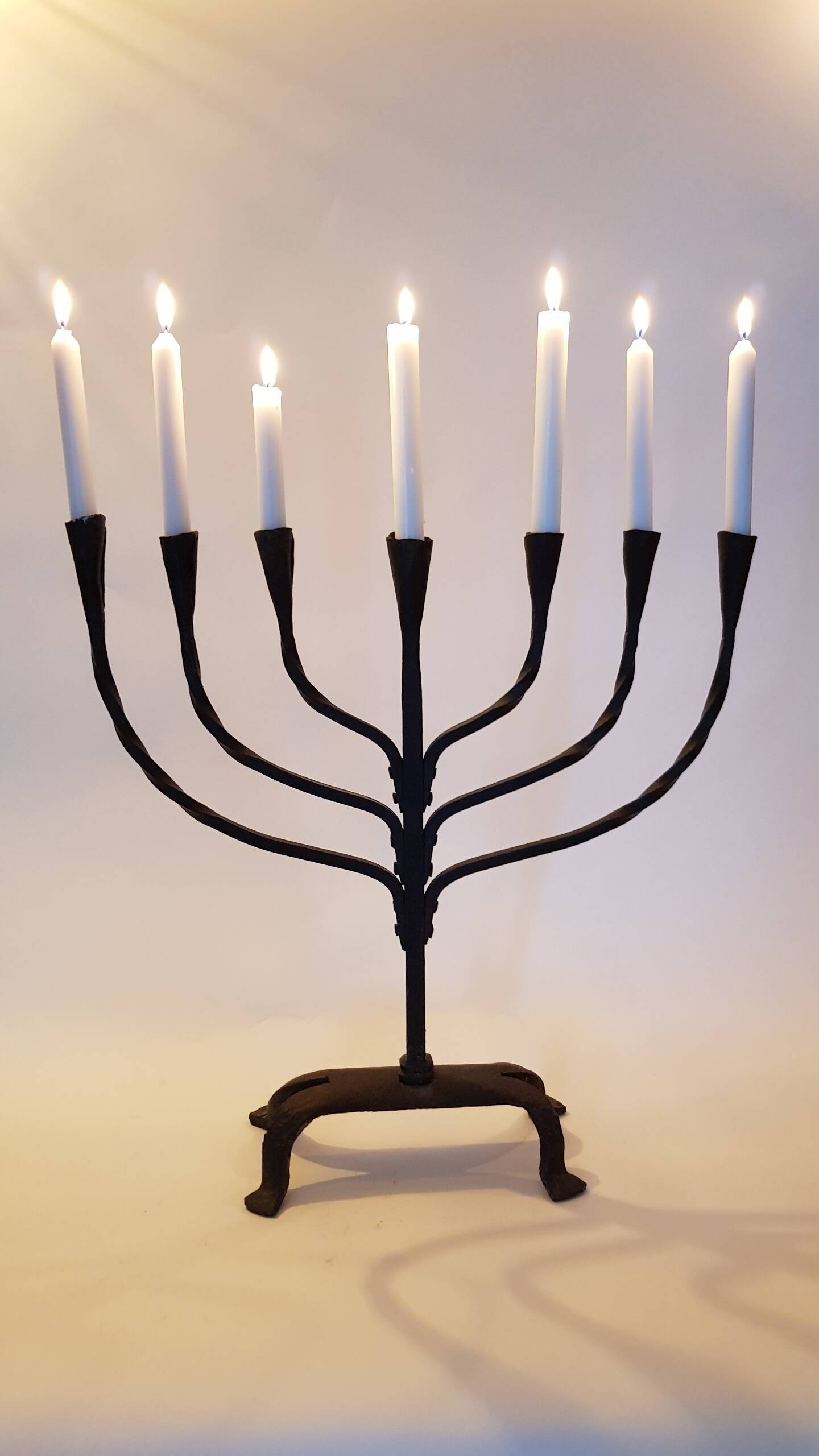 Forged iron candelabra