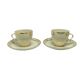 Paire de tasses Ewa, style mid-century modern, porcelaine blanche ivoire, Pologne, années 1970.