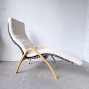 Ikea vintage Kim Samson curved beech wood deck chair