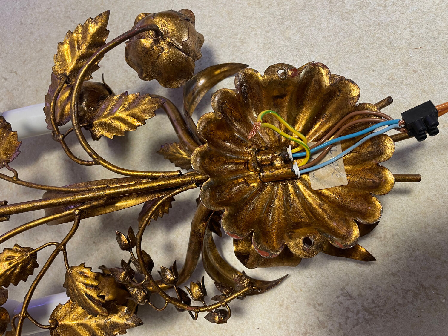 Wall light in the style of Hans Kögl, mid-20th century.