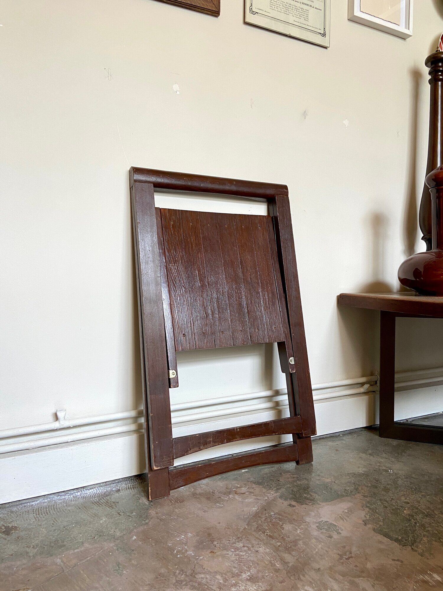 Dark wood folding chair