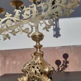 Bougeoir ancien en bronze et laiton époque XIX éme.